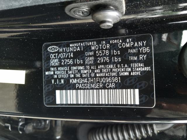 Photo 9 VIN: KMHGH4JH1FU096981 - HYUNDAI EQUUS SIGN 