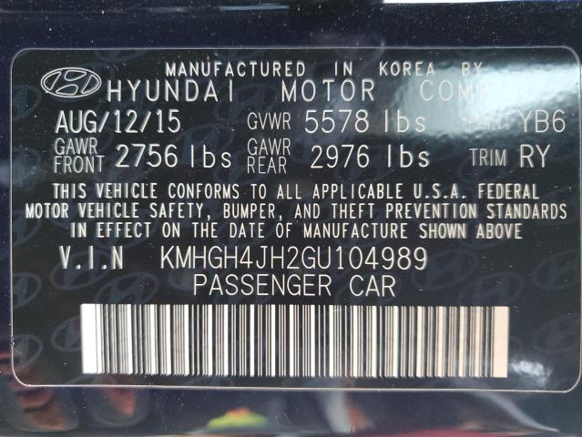 Photo 11 VIN: KMHGH4JH2GU104989 - HYUNDAI EQUUS SIGN 