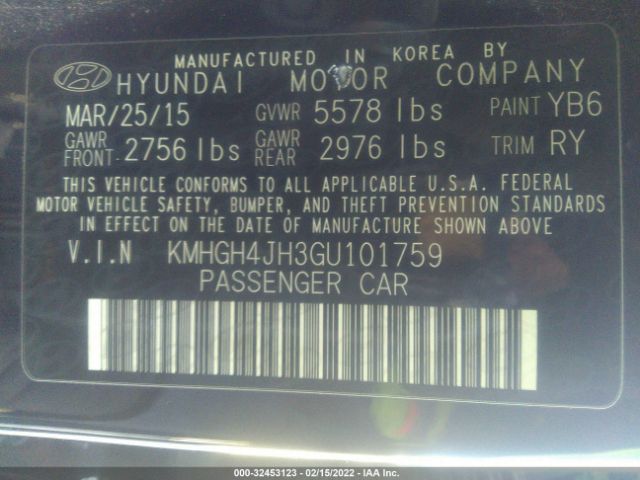 Photo 8 VIN: KMHGH4JH3GU101759 - HYUNDAI EQUUS 