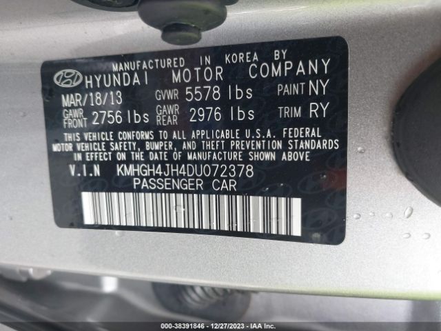 Photo 8 VIN: KMHGH4JH4DU072378 - HYUNDAI EQUUS 