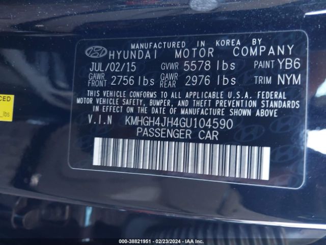 Photo 8 VIN: KMHGH4JH4GU104590 - HYUNDAI EQUUS 