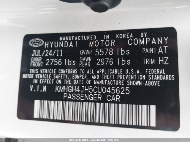 Photo 8 VIN: KMHGH4JH5CU045625 - HYUNDAI EQUUS 