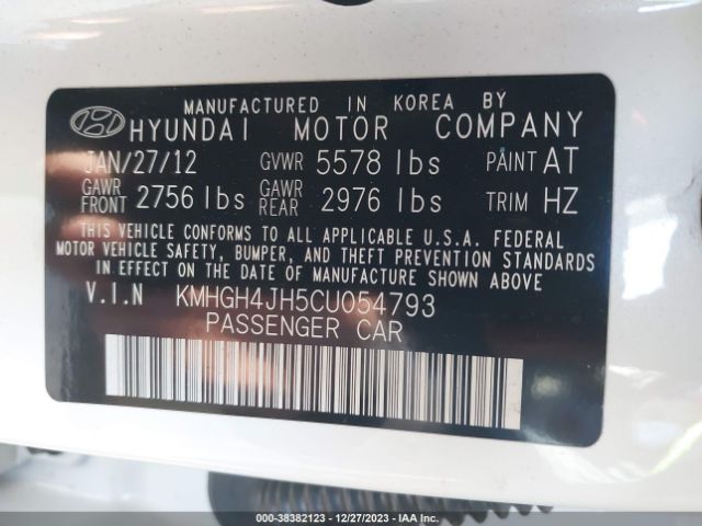 Photo 8 VIN: KMHGH4JH5CU054793 - HYUNDAI EQUUS 