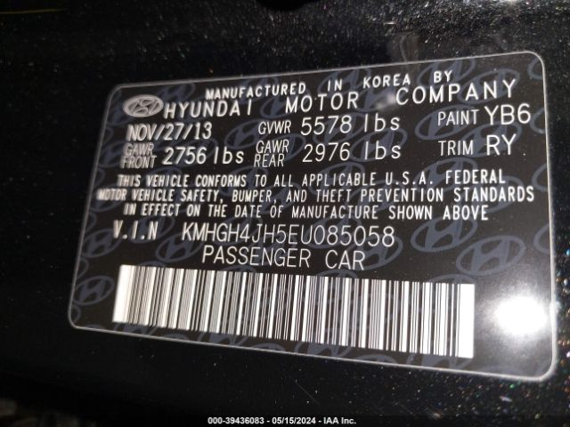 Photo 8 VIN: KMHGH4JH5EU085058 - HYUNDAI EQUUS 