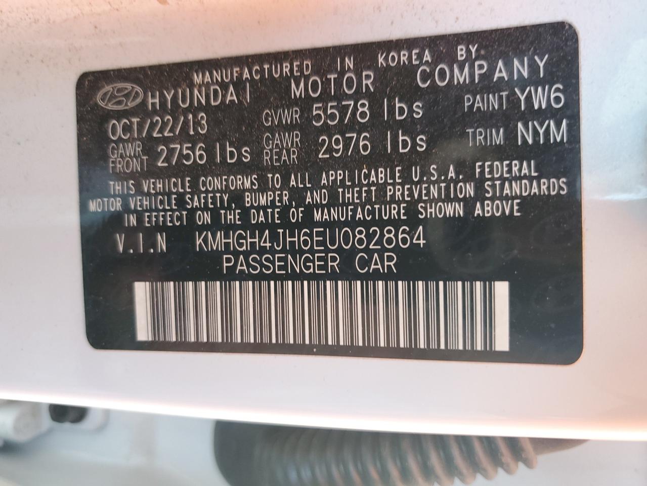 Photo 11 VIN: KMHGH4JH6EU082864 - HYUNDAI EQUUS 