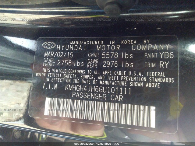 Photo 8 VIN: KMHGH4JH6GU101111 - HYUNDAI EQUUS 