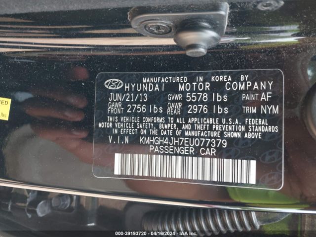 Photo 8 VIN: KMHGH4JH7EU077379 - HYUNDAI EQUUS 