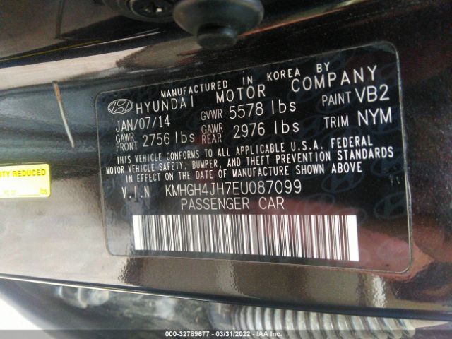 Photo 8 VIN: KMHGH4JH7EU087099 - HYUNDAI EQUUS 