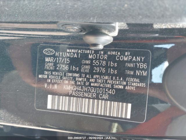 Photo 8 VIN: KMHGH4JH7GU101540 - HYUNDAI EQUUS 