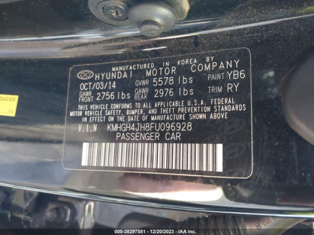 Photo 8 VIN: KMHGH4JH8FU096928 - HYUNDAI EQUUS 