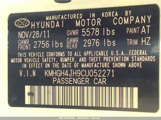 Photo 8 VIN: KMHGH4JH9CU052271 - HYUNDAI EQUUS 