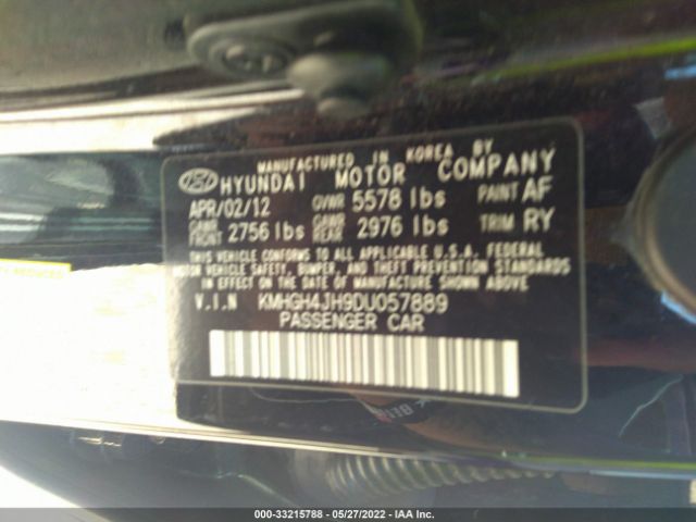 Photo 8 VIN: KMHGH4JH9DU057889 - HYUNDAI EQUUS 