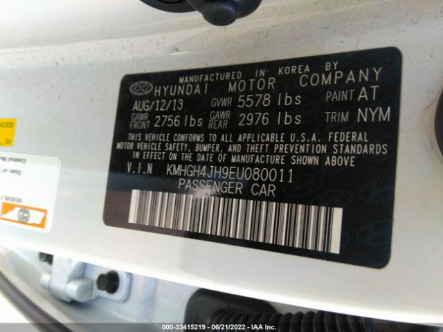 Photo 8 VIN: KMHGH4JH9EU080011 - HYUNDAI EQUUS 