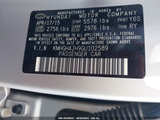 Photo 8 VIN: KMHGH4JH9GU102589 - HYUNDAI EQUUS 