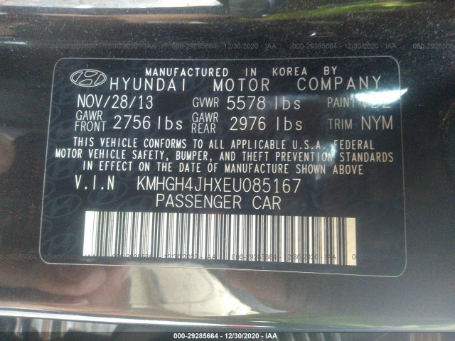 Photo 8 VIN: KMHGH4JHXEU085167 - HYUNDAI EQUUS 