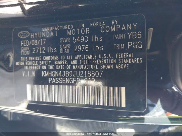 Photo 8 VIN: KMHGN4JB9JU218807 - GENESIS G80 