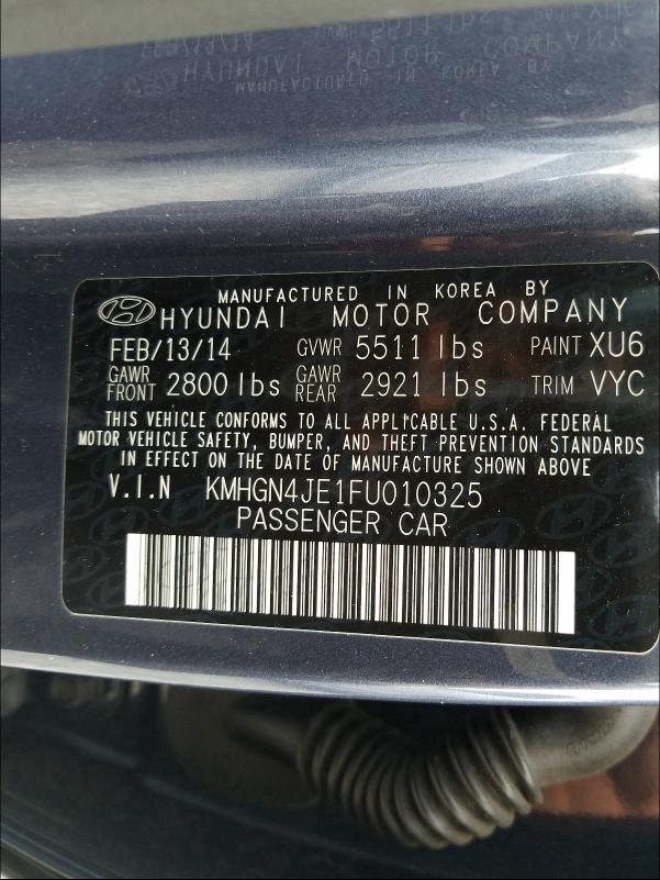 Photo 9 VIN: KMHGN4JE1FU010325 - HYUNDAI GENESIS 