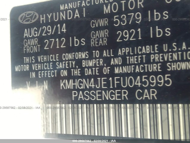 Photo 8 VIN: KMHGN4JE1FU045995 - HYUNDAI GENESIS 