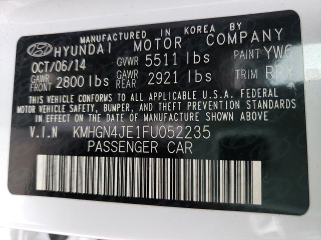 Photo 9 VIN: KMHGN4JE1FU052235 - HYUNDAI GENESIS 3. 