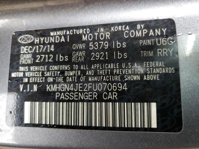 Photo 11 VIN: KMHGN4JE2FU070694 - HYUNDAI GENESIS 