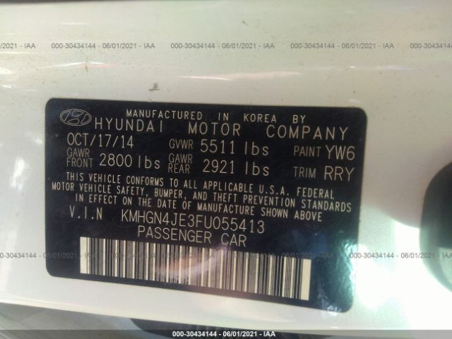 Photo 8 VIN: KMHGN4JE3FU055413 - HYUNDAI GENESIS 