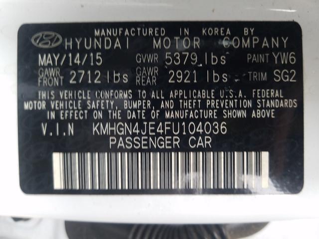 Photo 9 VIN: KMHGN4JE4FU104036 - HYUNDAI GENESIS 3. 