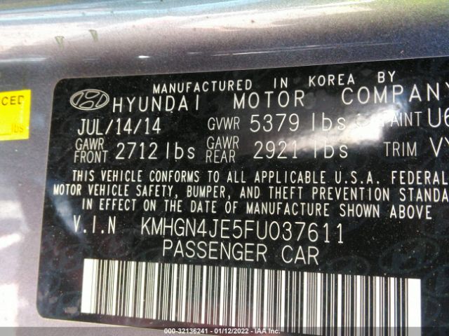 Photo 8 VIN: KMHGN4JE5FU037611 - HYUNDAI GENESIS 