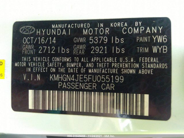 Photo 8 VIN: KMHGN4JE5FU055199 - HYUNDAI GENESIS 