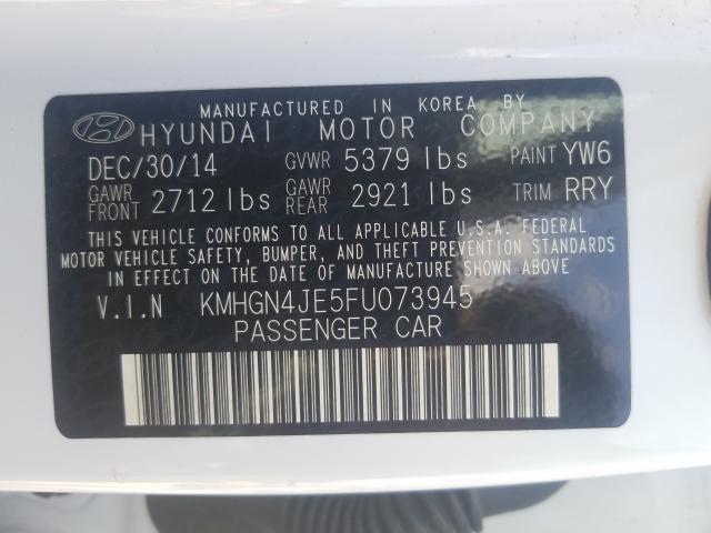 Photo 9 VIN: KMHGN4JE5FU073945 - HYUNDAI GENESIS 3. 