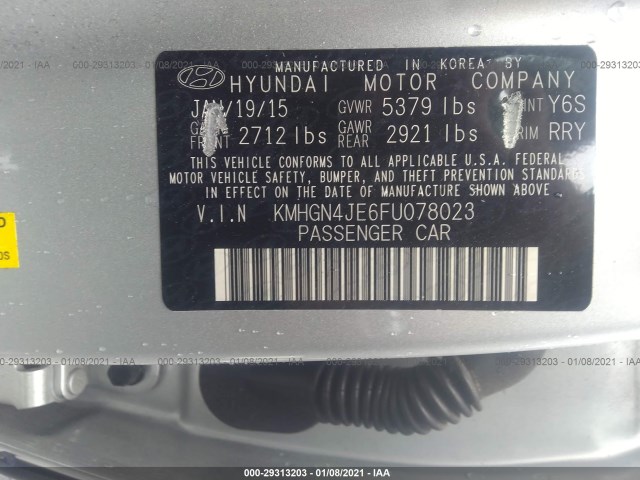 Photo 8 VIN: KMHGN4JE6FU078023 - HYUNDAI GENESIS 