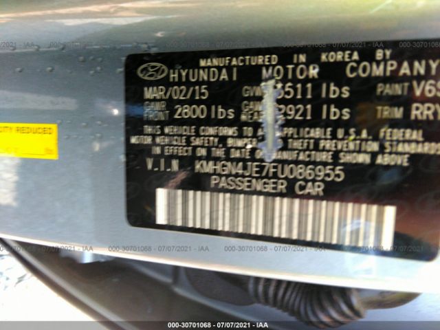 Photo 8 VIN: KMHGN4JE7FU086955 - HYUNDAI GENESIS 