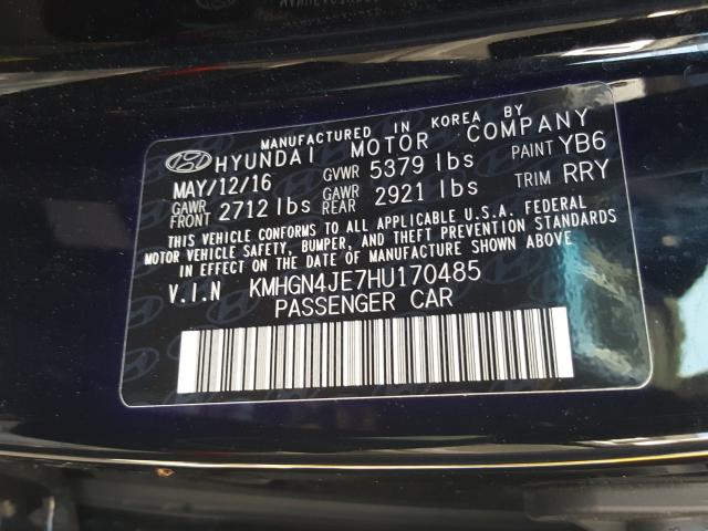 Photo 9 VIN: KMHGN4JE7HU170485 - HYUNDAI GENESIS 