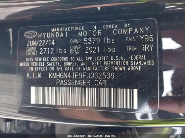 Photo 8 VIN: KMHGN4JE9FU032539 - HYUNDAI GENESIS 