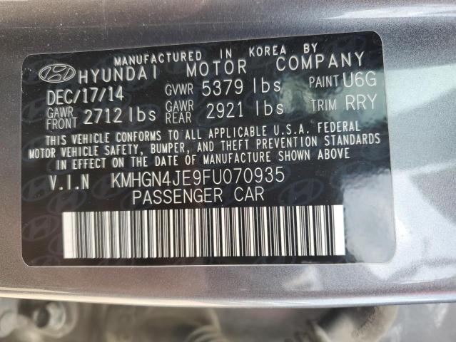 Photo 11 VIN: KMHGN4JE9FU070935 - HYUNDAI GENESIS 