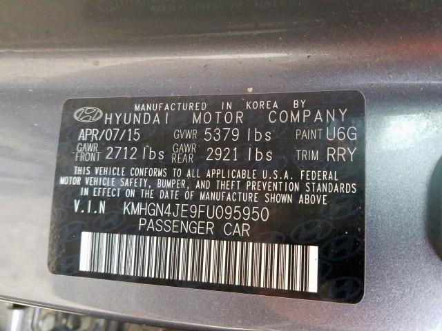 Photo 9 VIN: KMHGN4JE9FU095950 - HYUNDAI GENESIS 3. 