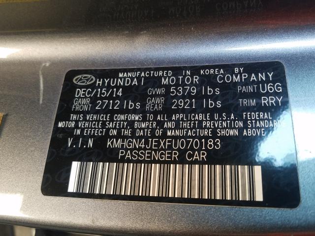 Photo 9 VIN: KMHGN4JEXFU070183 - HYUNDAI GENESIS 3. 