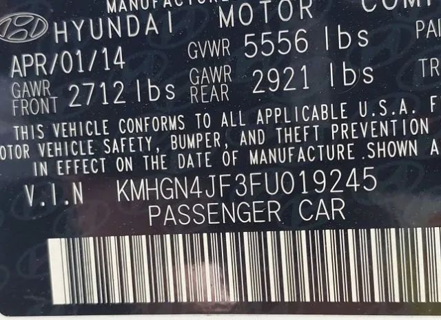 Photo 8 VIN: KMHGN4JF3FU019245 - HYUNDAI GENESIS 