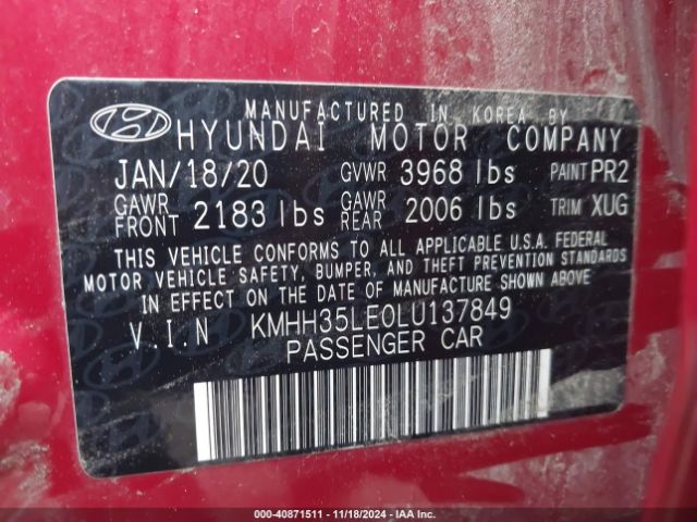 Photo 8 VIN: KMHH35LE0LU137849 - HYUNDAI ELANTRA GT 