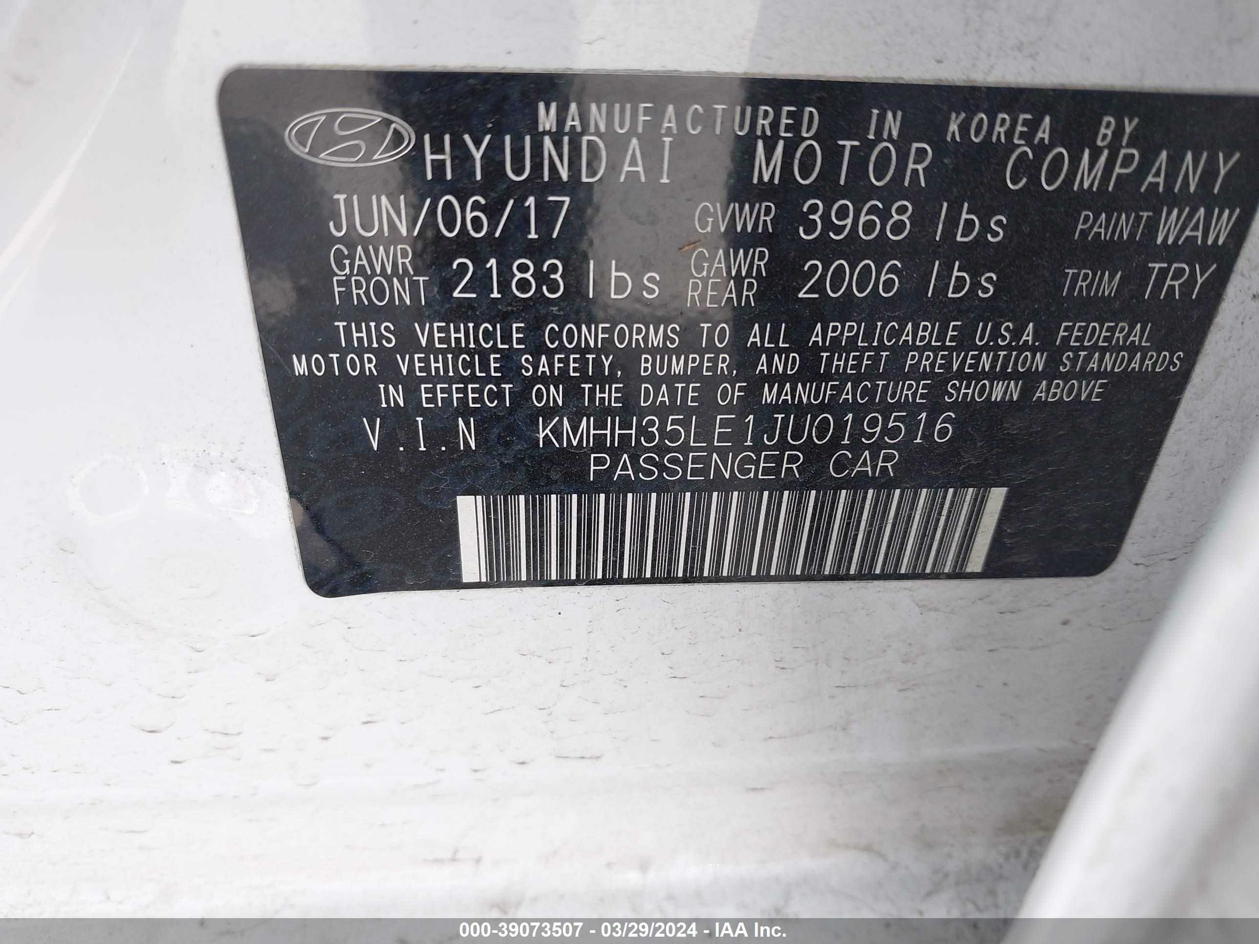 Photo 8 VIN: KMHH35LE1JU019516 - HYUNDAI ELANTRA 