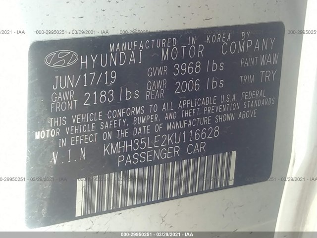 Photo 8 VIN: KMHH35LE2KU116628 - HYUNDAI ELANTRA GT 