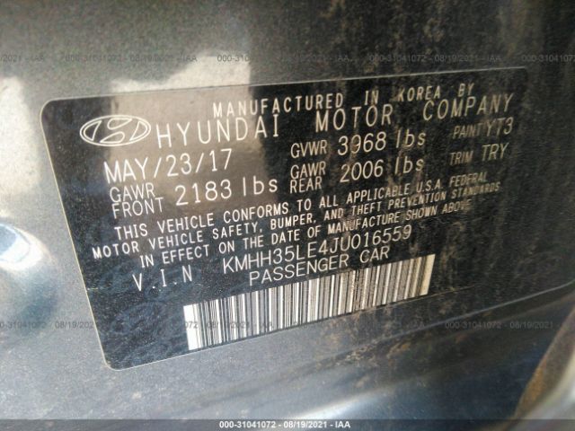 Photo 8 VIN: KMHH35LE4JU016559 - HYUNDAI ELANTRA GT 