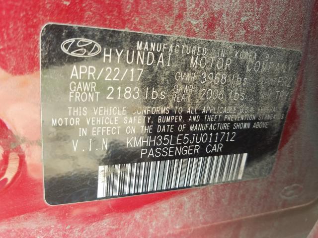 Photo 9 VIN: KMHH35LE5JU011712 - HYUNDAI ELANTRA 