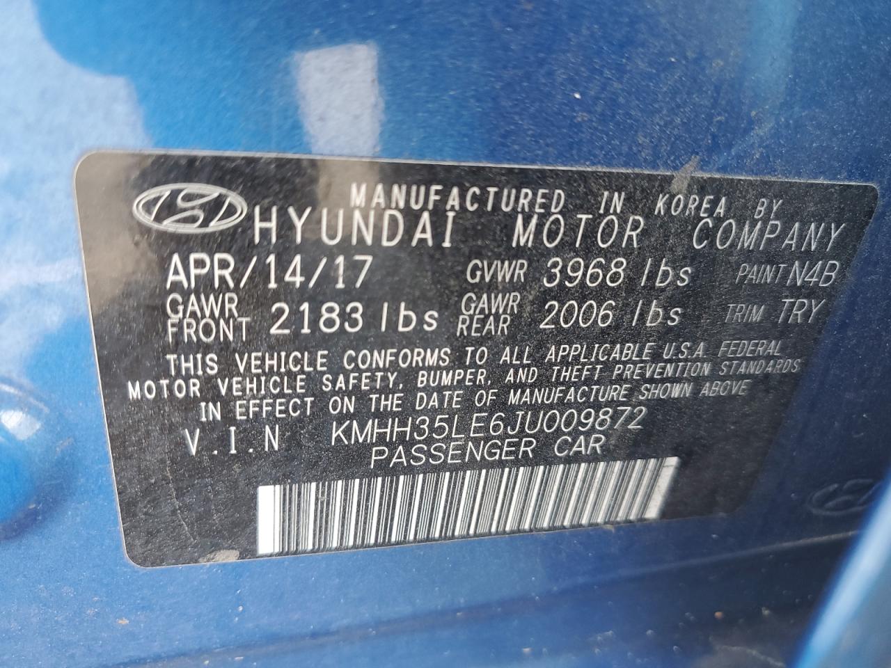 Photo 11 VIN: KMHH35LE6JU009872 - HYUNDAI ELANTRA 