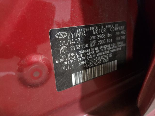 Photo 9 VIN: KMHH35LE6JU029216 - HYUNDAI ELANTRA 