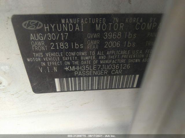 Photo 8 VIN: KMHH35LE7JU036126 - HYUNDAI ELANTRA GT 