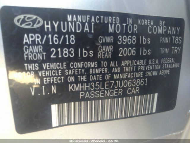 Photo 8 VIN: KMHH35LE7JU063861 - HYUNDAI ELANTRA GT 