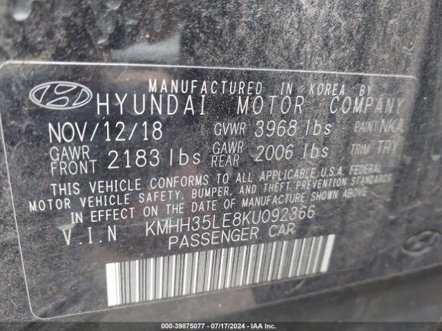 Photo 8 VIN: KMHH35LE8KU092366 - HYUNDAI ELANTRA GT 