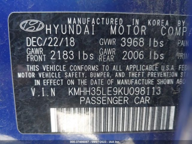 Photo 8 VIN: KMHH35LE9KU098113 - HYUNDAI ELANTRA GT 