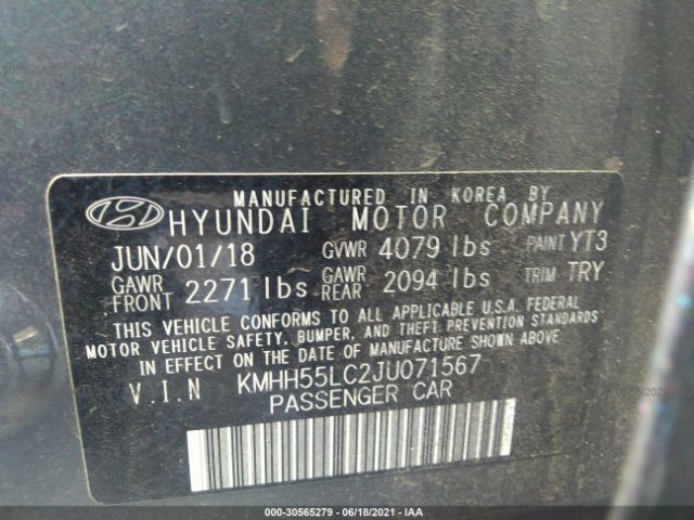 Photo 8 VIN: KMHH55LC2JU071567 - HYUNDAI ELANTRA 