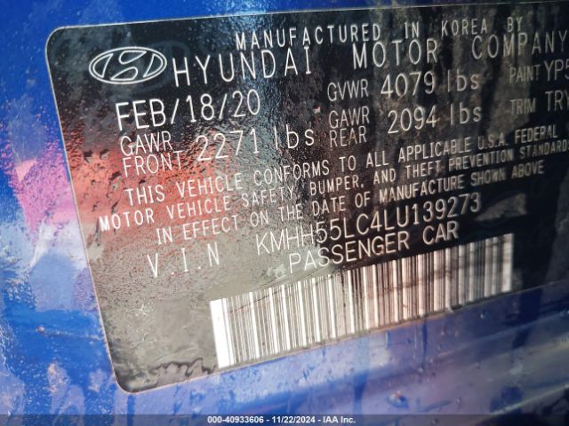 Photo 8 VIN: KMHH55LC4LU139273 - HYUNDAI ELANTRA GT 